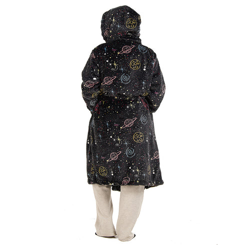 Snuggs Blanket Robe Black Space